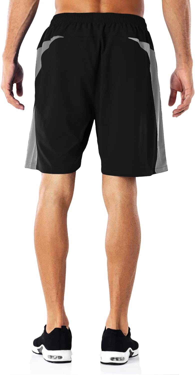 Detalle de HMIYA Herren Sport Shorts — Schnell trocknend, mit Reißverschluss-Taschen