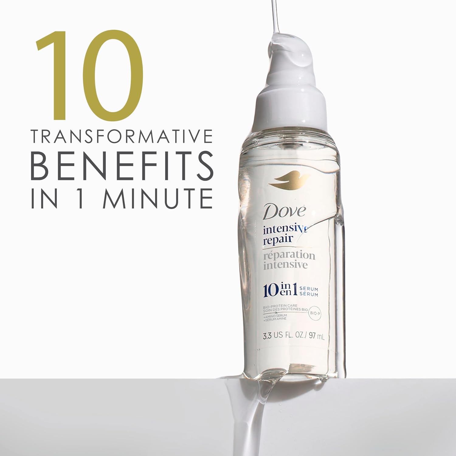 Thumbnail 4 de Dove Intensive Repair Serum for Damaged Hair, 3.3 oz with Amino Serum