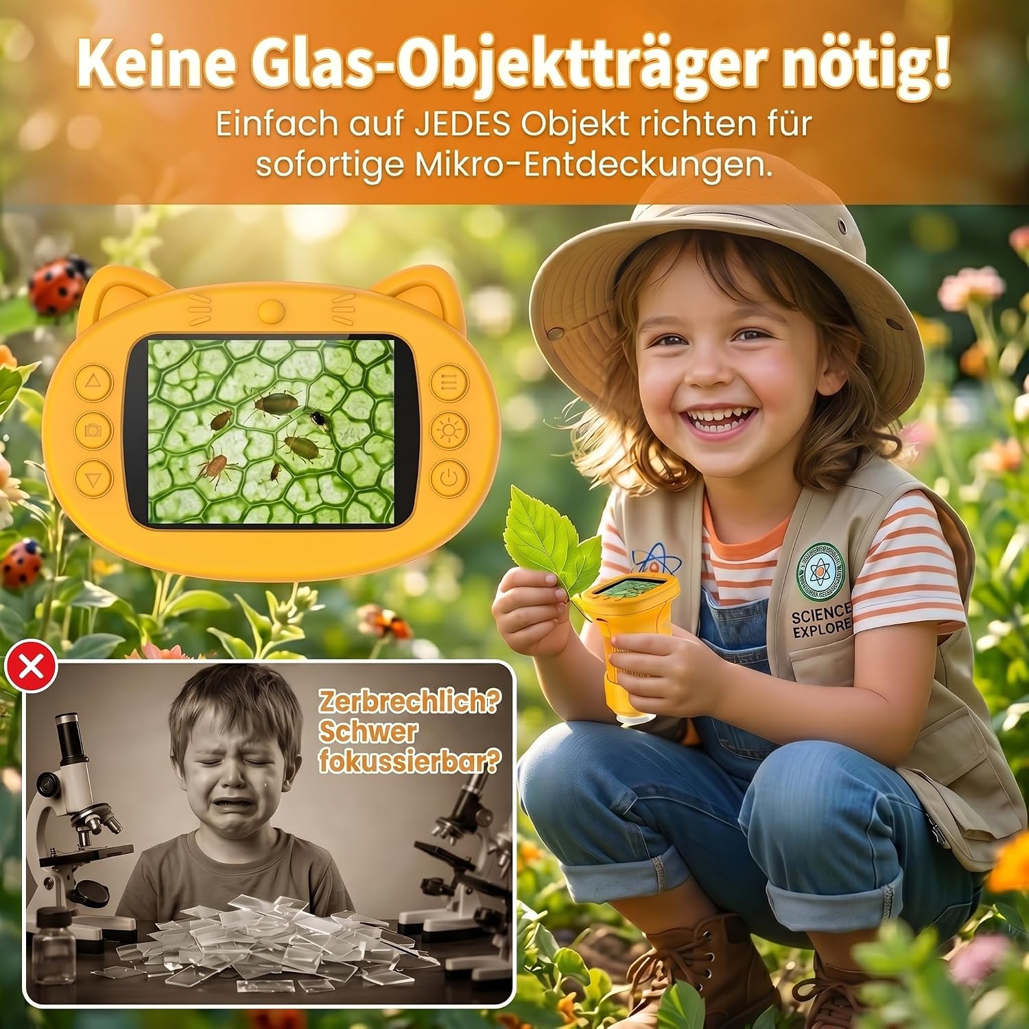 Detalle 2 de OAEBLLE Mikroskop 1000X 4K für Kinder