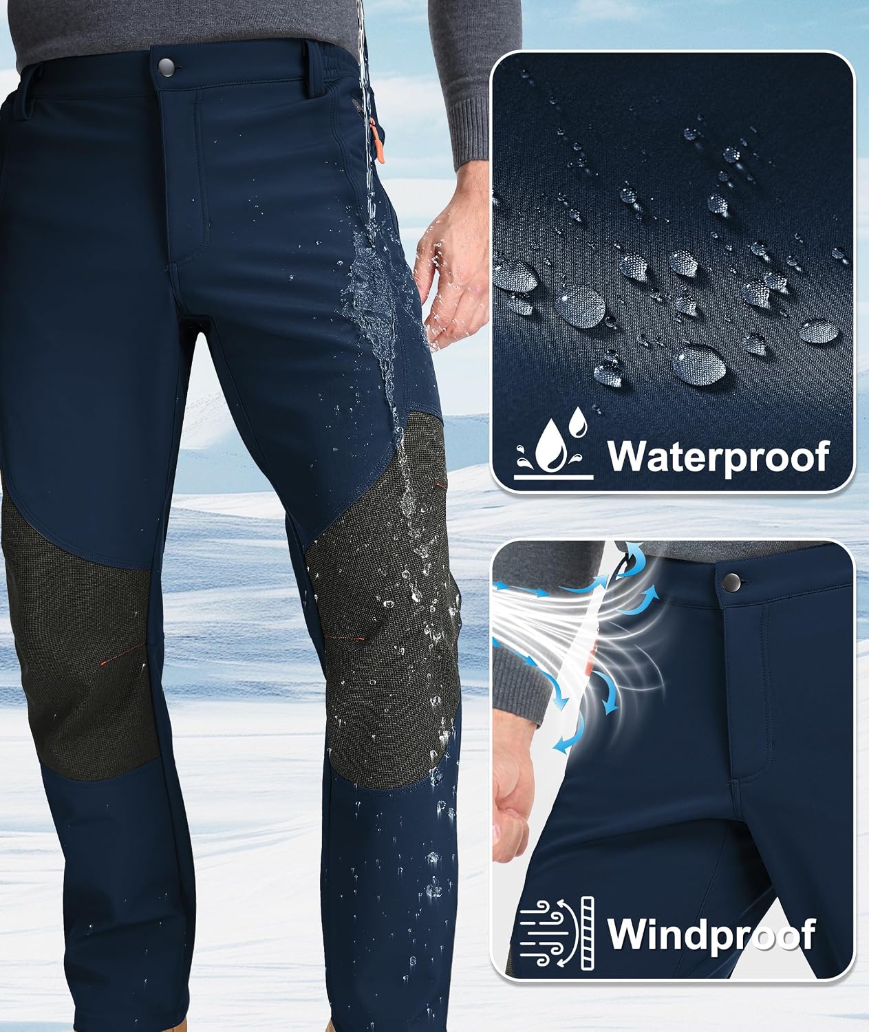 Detalle de Zoofly Mens Winter Snow Pants waterproof hiking pants