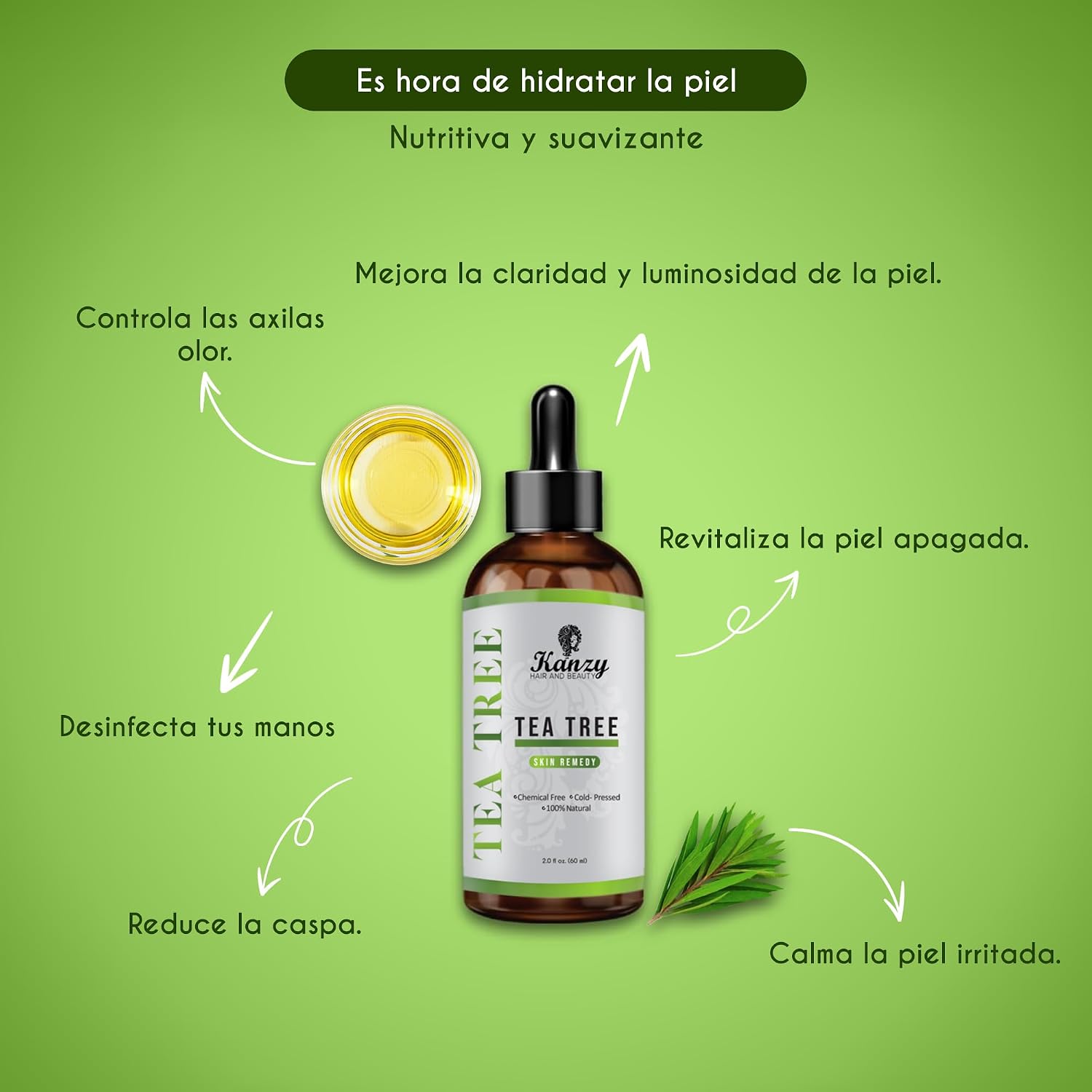 Detalle 2 de Kanzy Aceite Árbol del Té 60ml