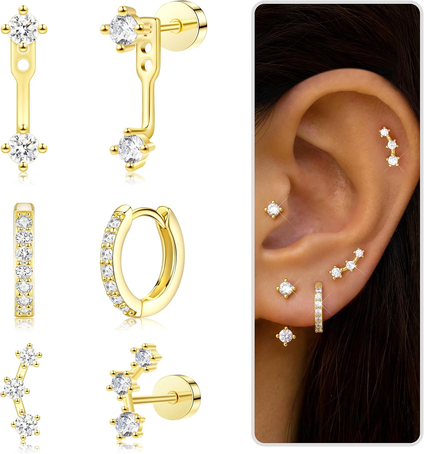 Detalle de Gold-Plated Earring Set
