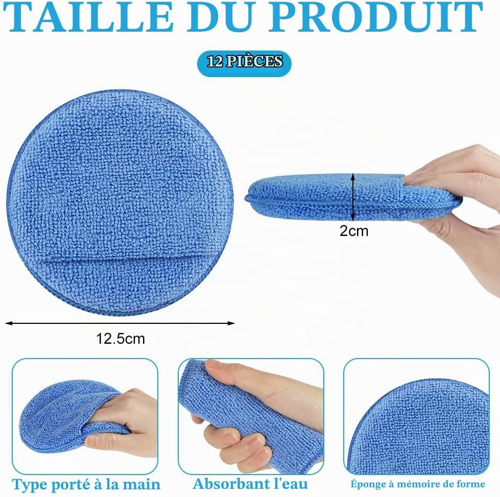 Detalle 2 de vsshe U10-PGHML250501-FBA microvezel polijstpads, 12 stuks met vingerringen