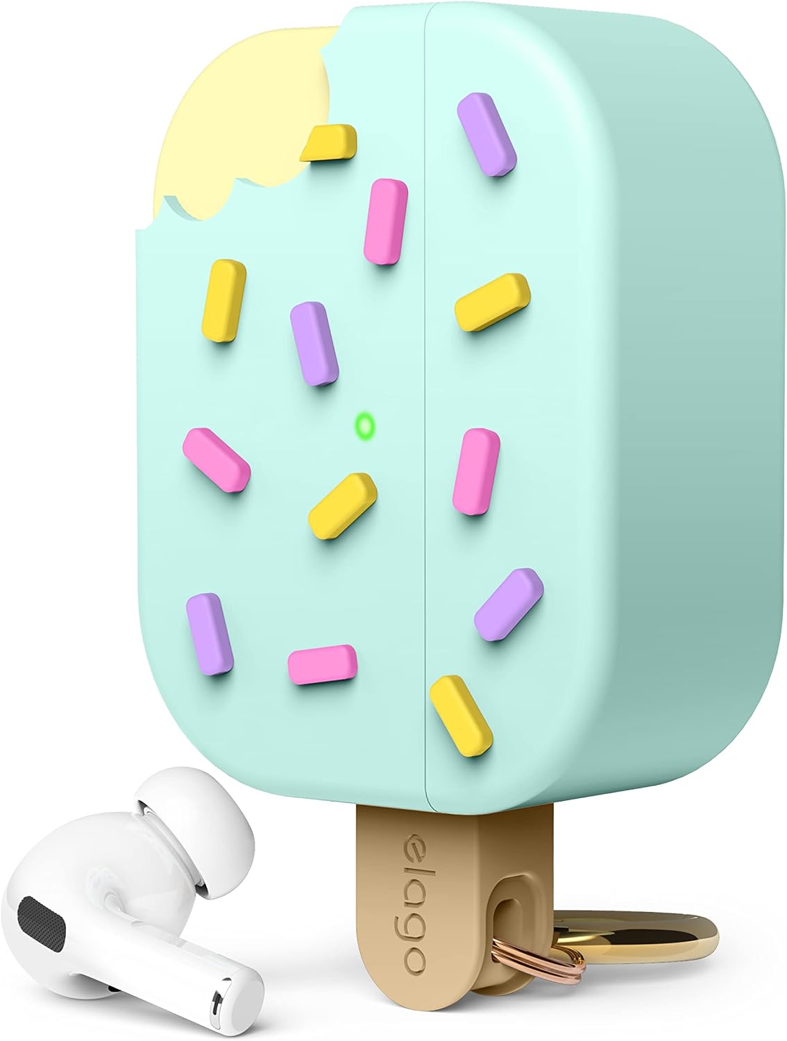 Detalle de Coque Ice Cream elago pour étui AirPods Pro 2 (compatible charge sans fil) avec mousqueton – Menthe