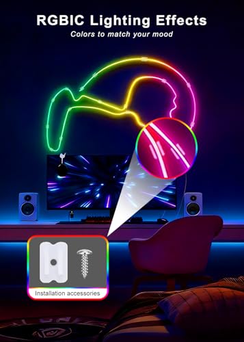 Detalle de ezmyma Neon Rubans LED 5M RGBIC — Ruban LED flexible et étanche avec contrôle d’app via app