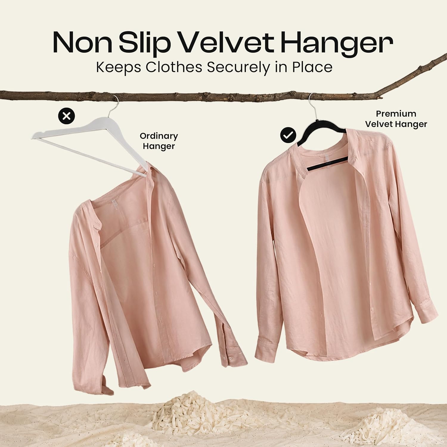 Detalle 1 de Utopia Home Velvet Hangers, 30-Pack, Slim Non-Slip Black