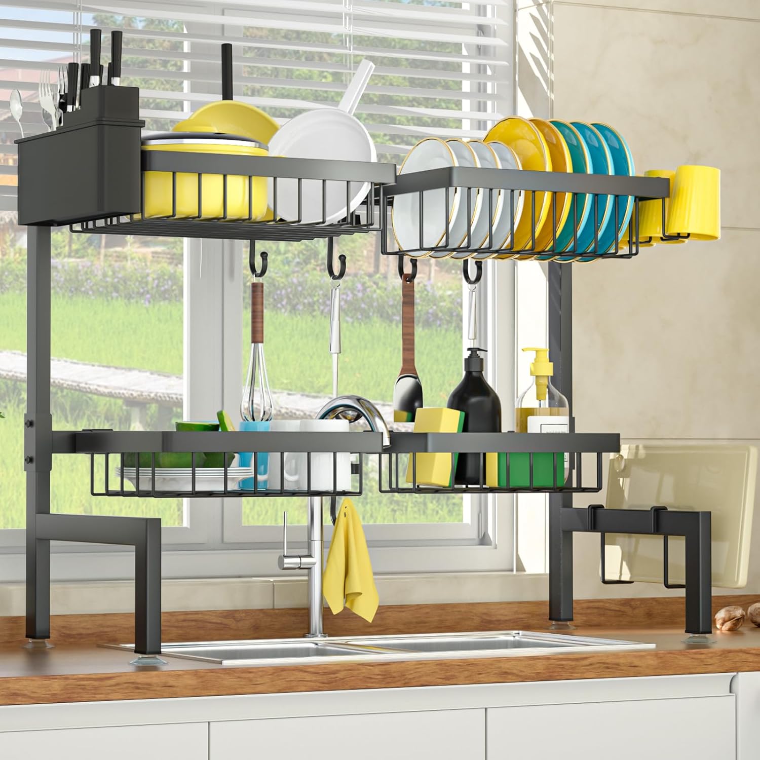 Thumbnail 6 de SNSLXH 2-Tier Over Sink Dish Drying Rack