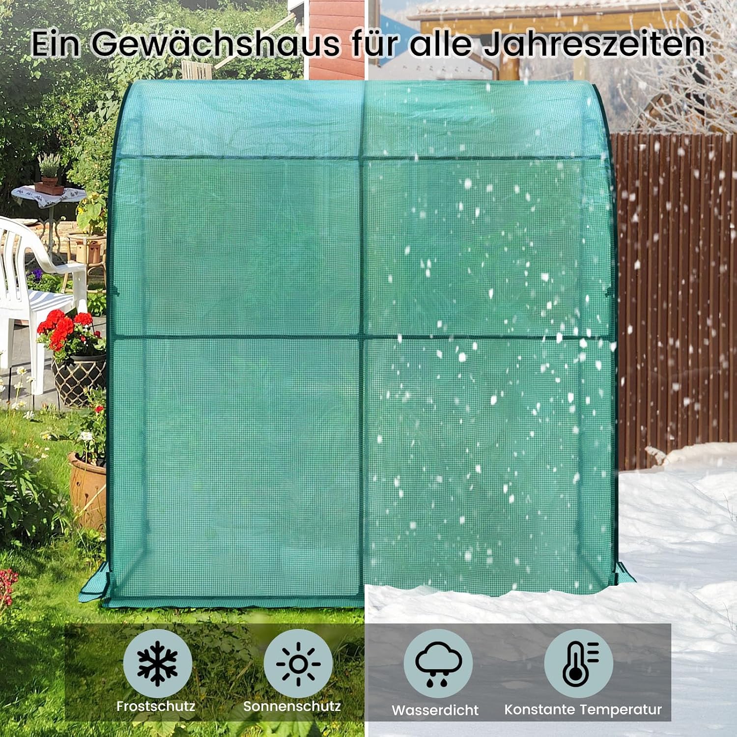 Thumbnail 4 de WOLTU GWH13 inloopkas 200 x 100 x 210 cm met PE-afdekking en 2 oproldeuren