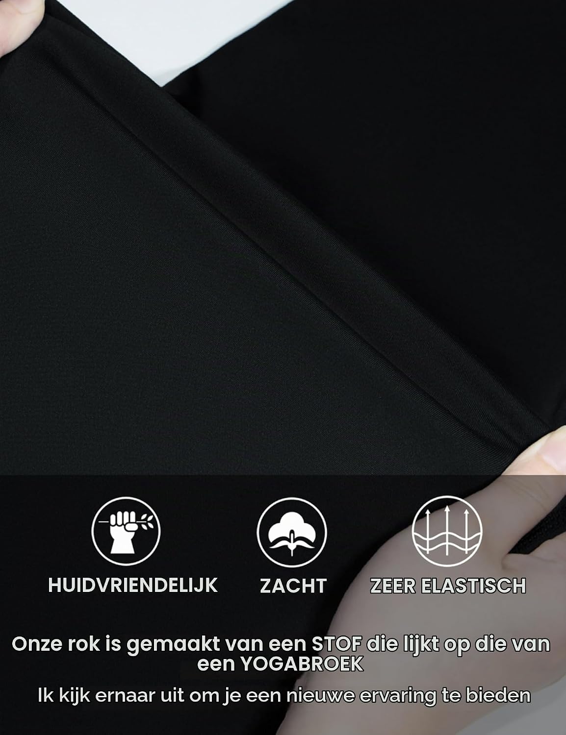 Detalle 2 de THE GYM PEOPLE damesrok met hoge taille, rugsplit en verborgen zak