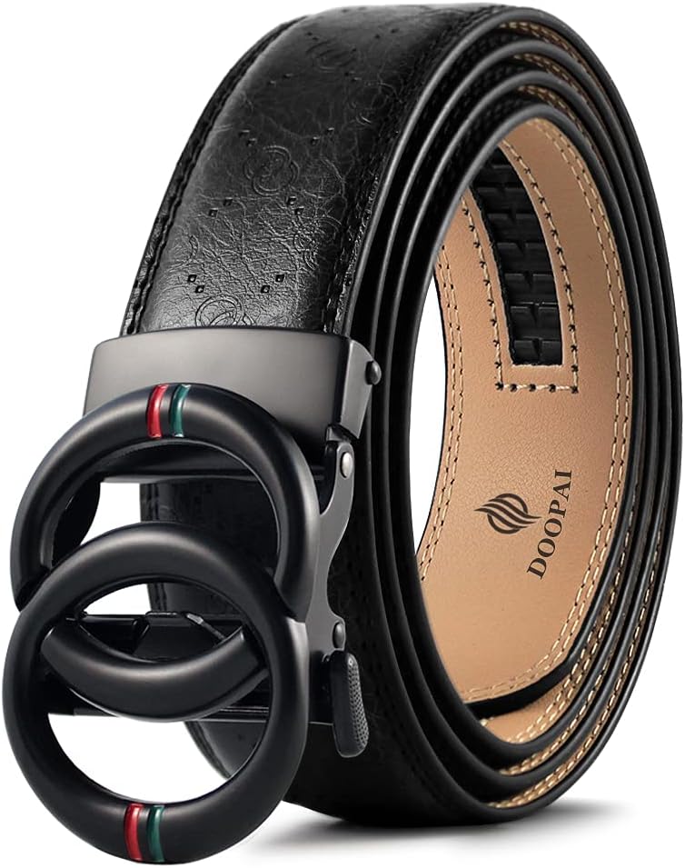 Detalle de DOOPAI Men's Leather Ratchet Belt 1 3/8-inch