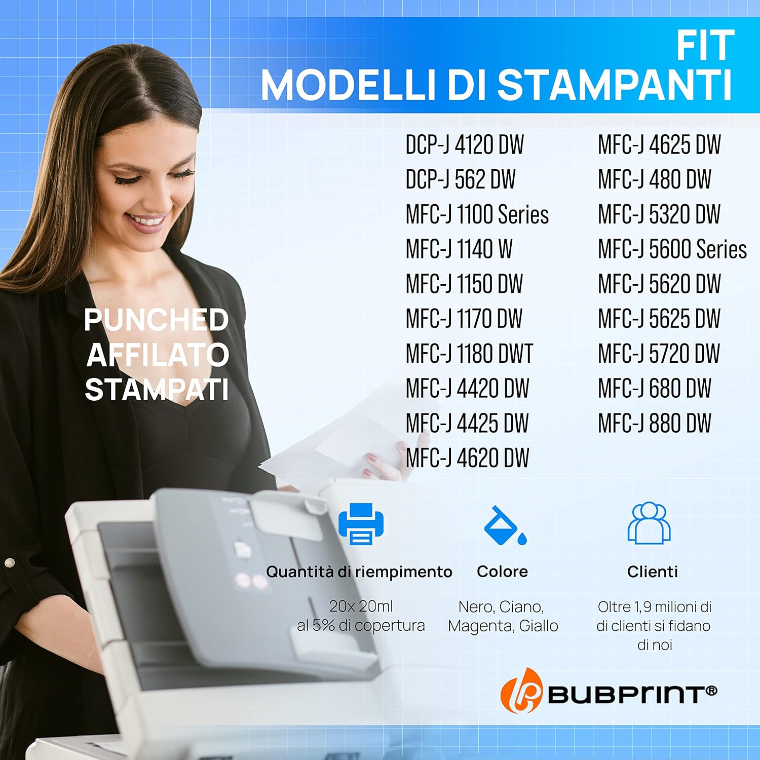 Detalle 2 de 4 Bubprint Cartucce compatibili per Brother LC-223 XXL e modelli correlati – CMYK con chip