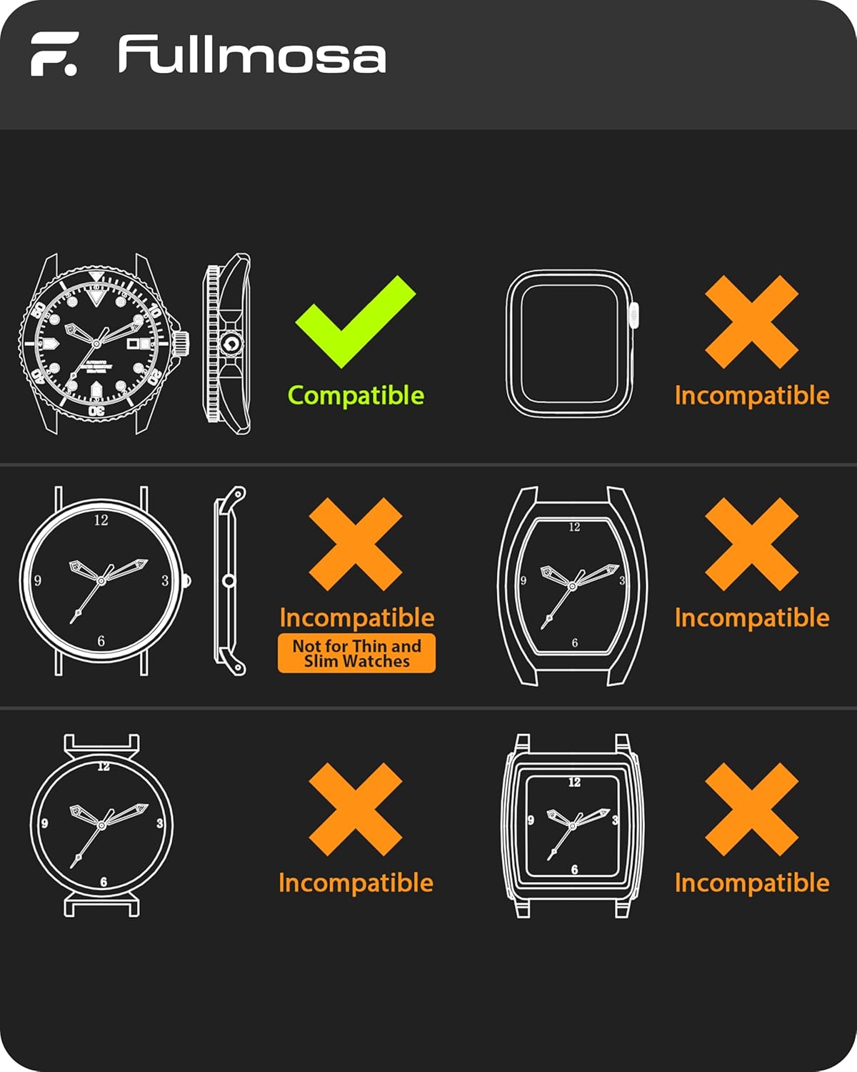 Thumbnail 6 de Fullmosa cinturino sportivo in silicone 22 mm per smartwatch (anche curvo), compatibile con Samsung Galaxy Watch e Garmin Forerunner