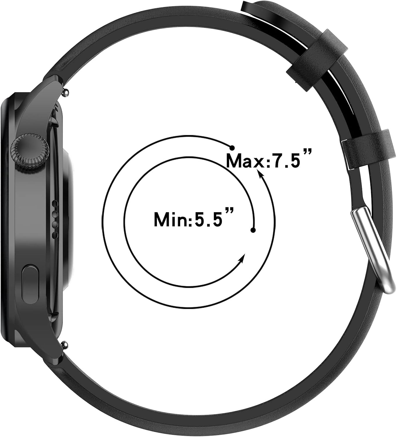 Detalle de LOKEKE 22mm Leather Replacement Band for Huawei Watch 3/3 Pro and GT2 Pro