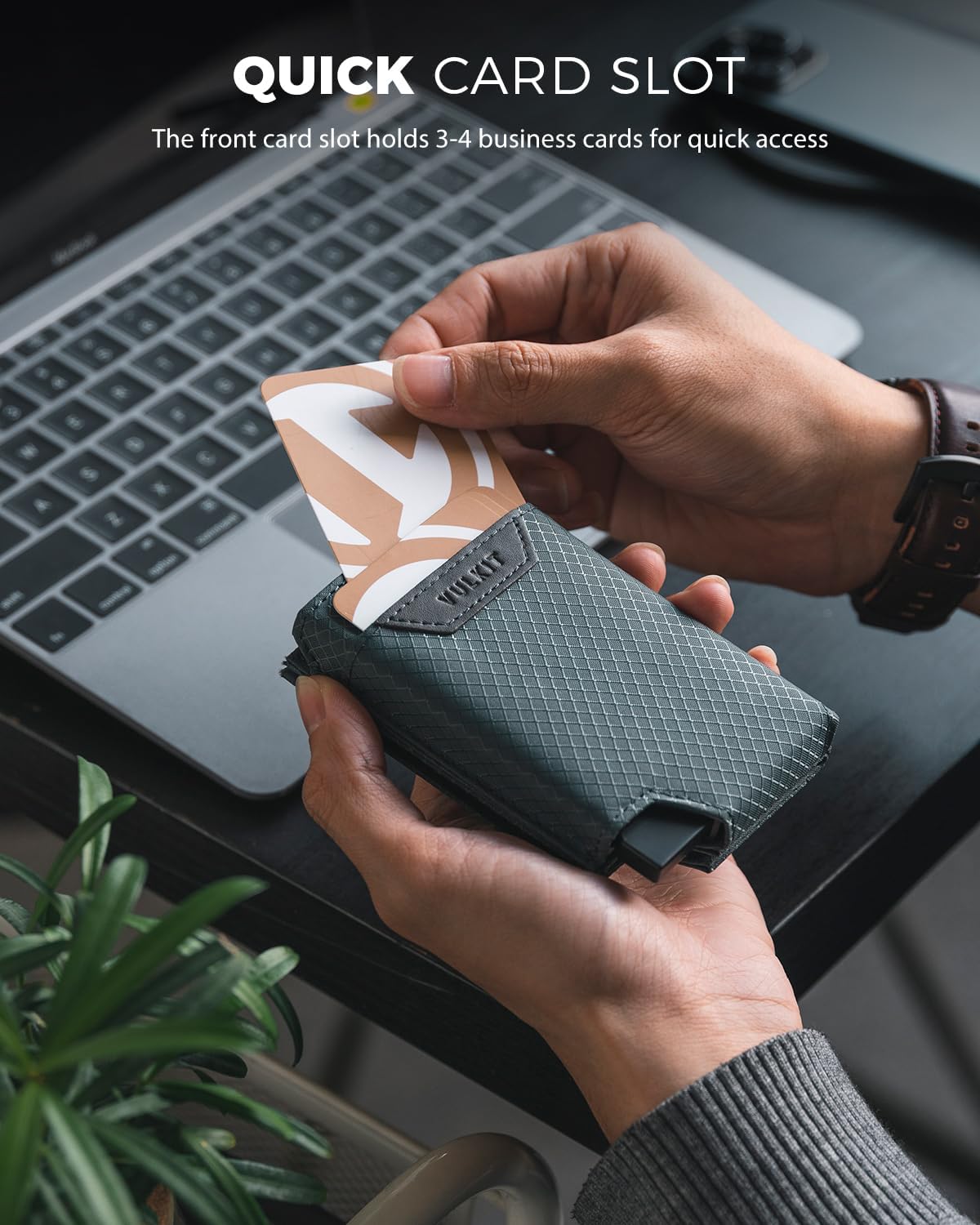 Detalle 2 de VULKIT Bifold Card Wallet for Men