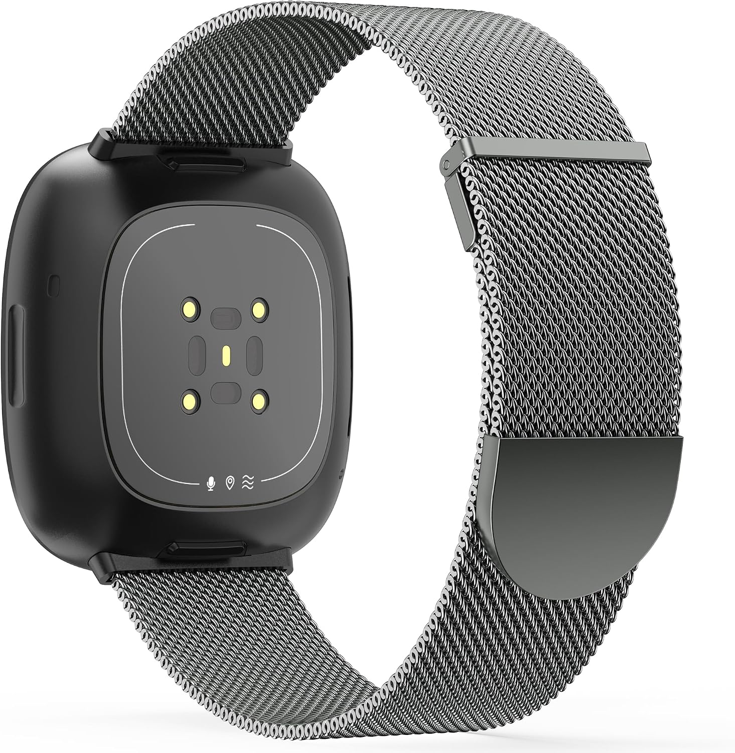 Detalle de Higgs Magnetic Mesh Strap for Fitbit Versa 3/4 & Sense 2 – Graphite