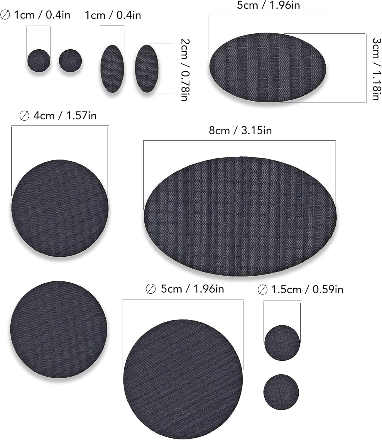 Thumbnail 2 de aZengear Toppe di Riparazione per Piumini – Kit autoadesivo 11 pezzi, Grigio Scuro