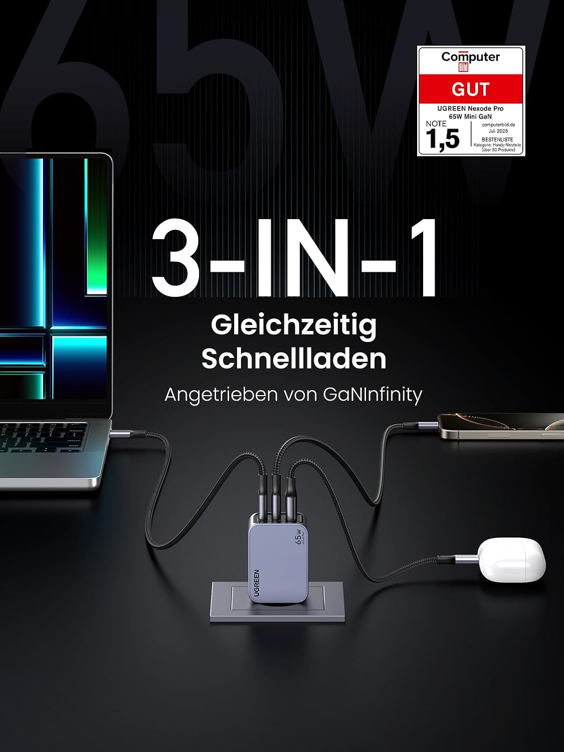 Detalle 2 de UGREEN Nexode Pro USB C Ladegerät 65 W