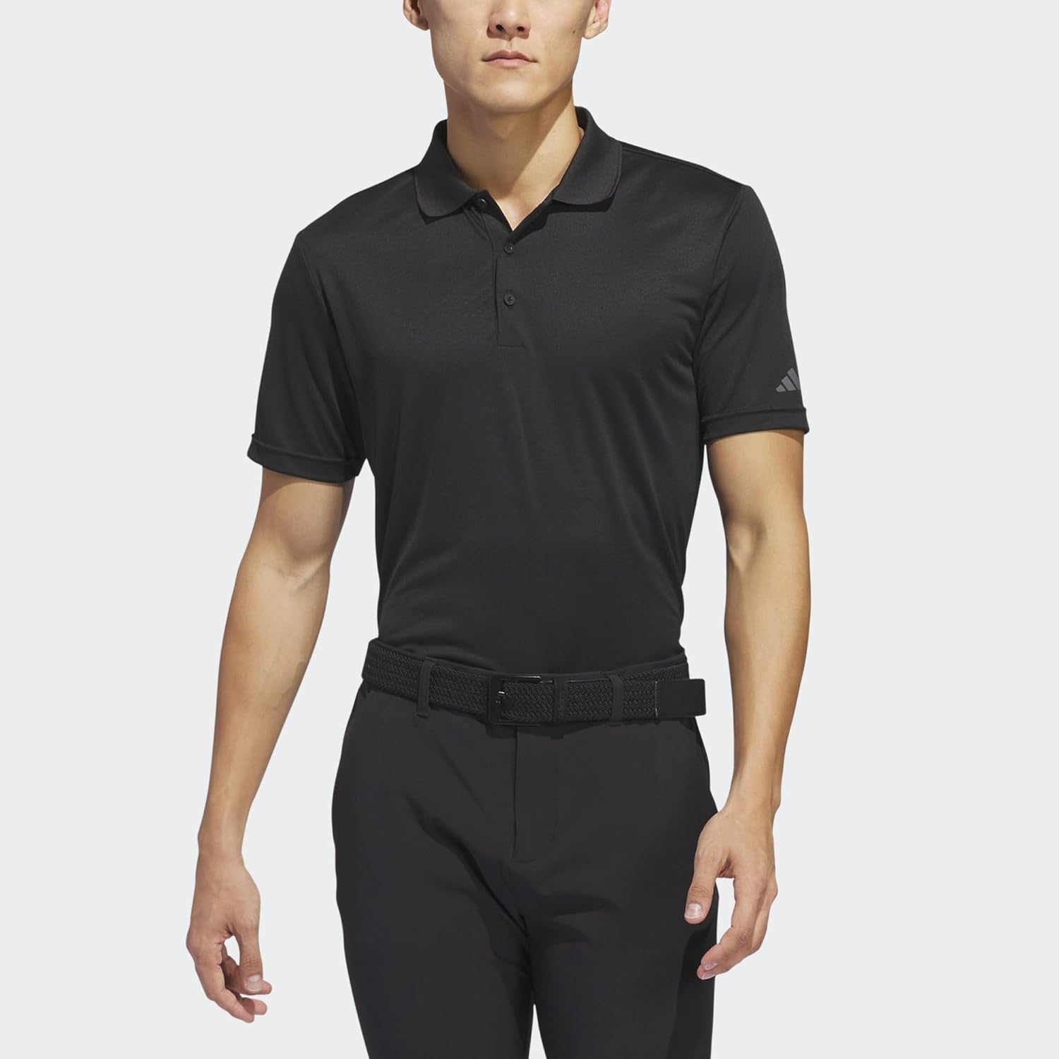 Thumbnail 4 de adidas Men’s Core Performance Primegreen polo shirt (Black) – regular fit with three-button collar