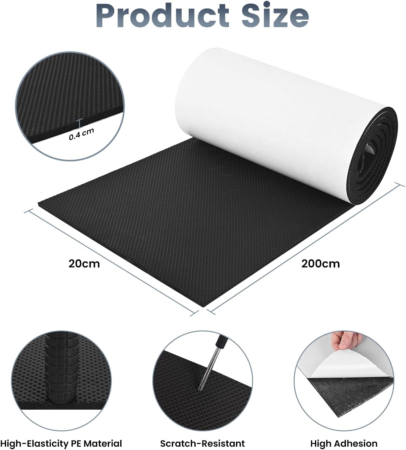 Detalle 2 de Garagen Wandschutz 200 x 20 cm schwarz