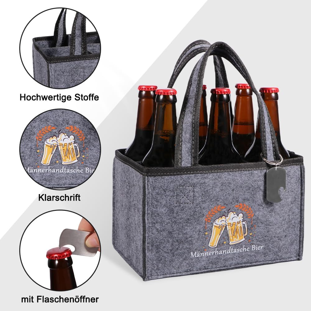 Detalle 2 de KHstylehoo Männerhandtasche Bier 6 Flaschen