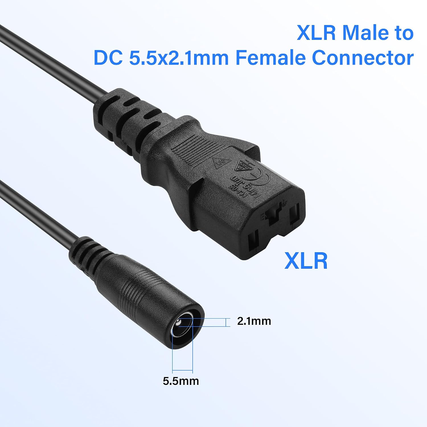 Detalle de DC power adapter cable 15cm 2 pack