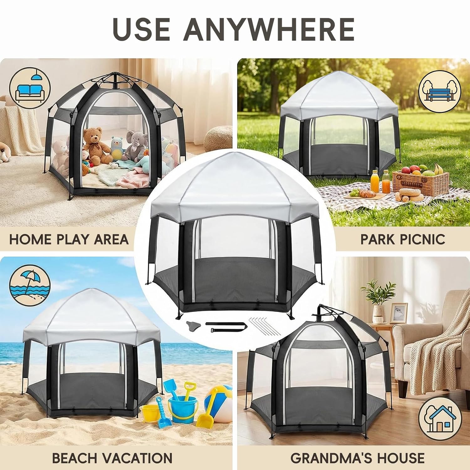 Detalle de Palopalo Baby Beach Tent with UPF 50+ Canopy