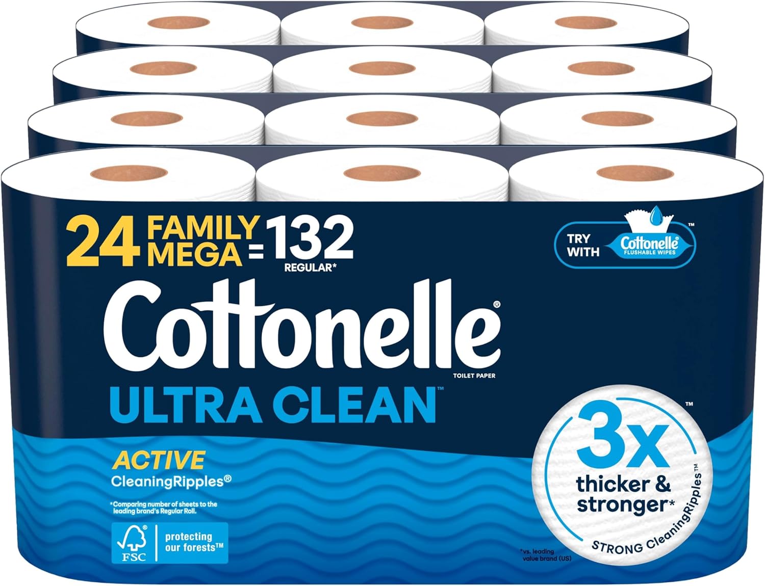 Cottonelle ultra clean toilet paper 24 rolls