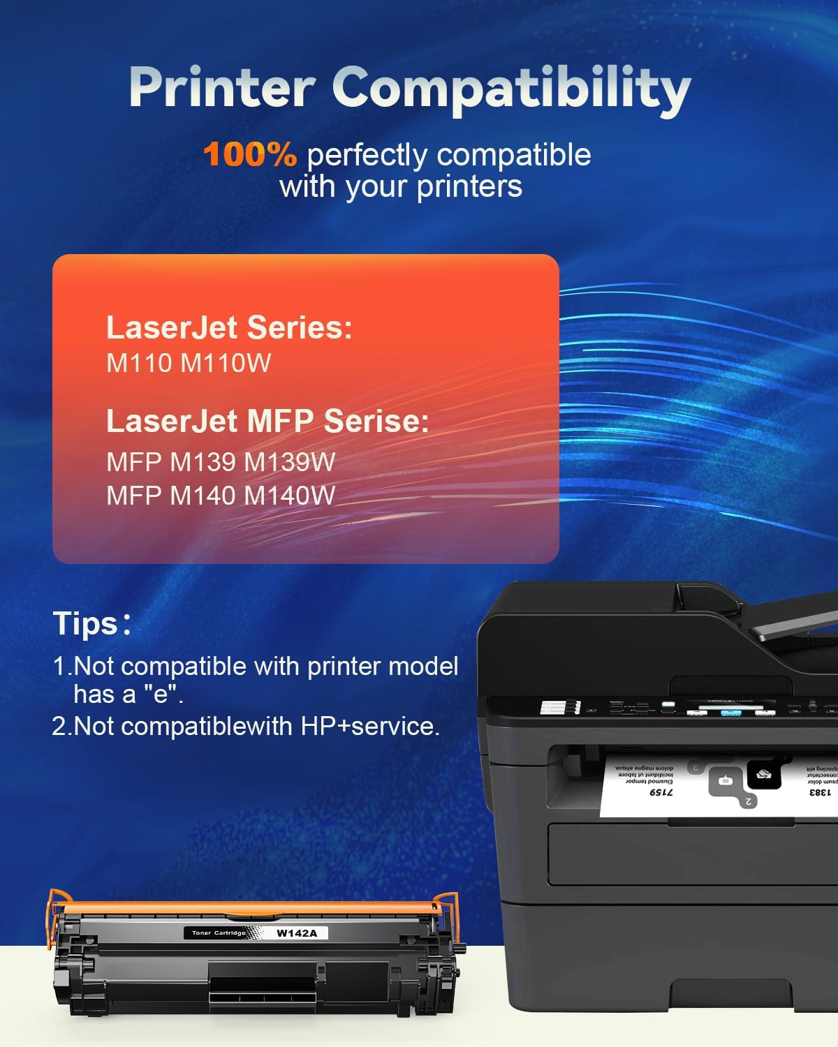 Detalle 2 de Toner 142A avec Puce – Noir compatible HP 142A W1420A pour HP LaserJet M110/M140 (MFP) et M139