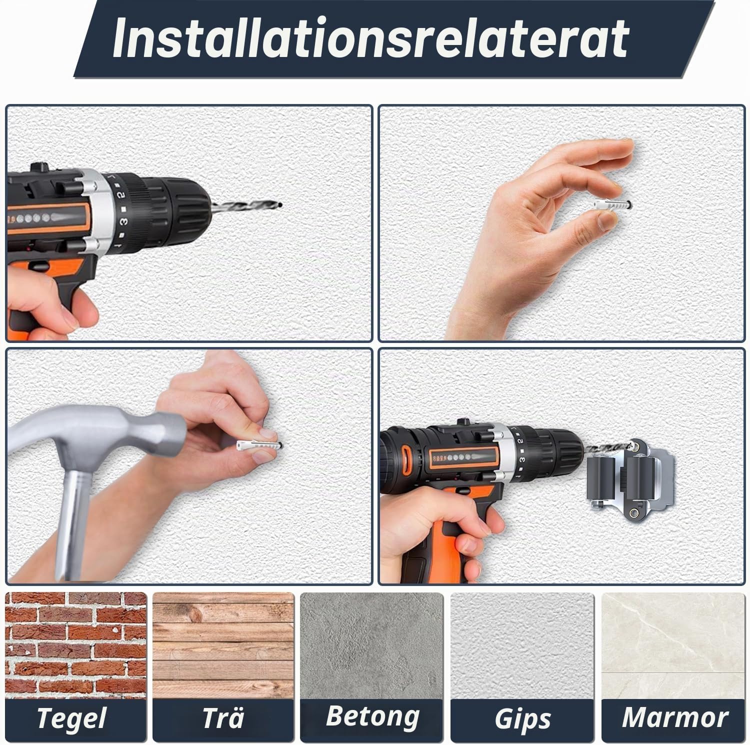 Thumbnail 6 de 3-H 2018-25pc-black-spray mopphållare för vägg, 25-pack för skaft upp till 35 mm