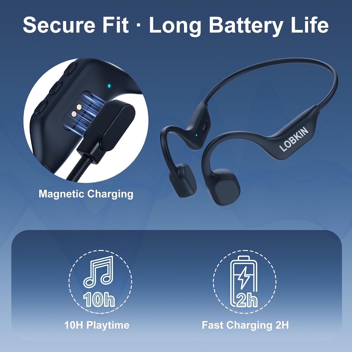 Thumbnail 6 de LOBKIN Bone Conduction Headphones Bluetooth 6.0