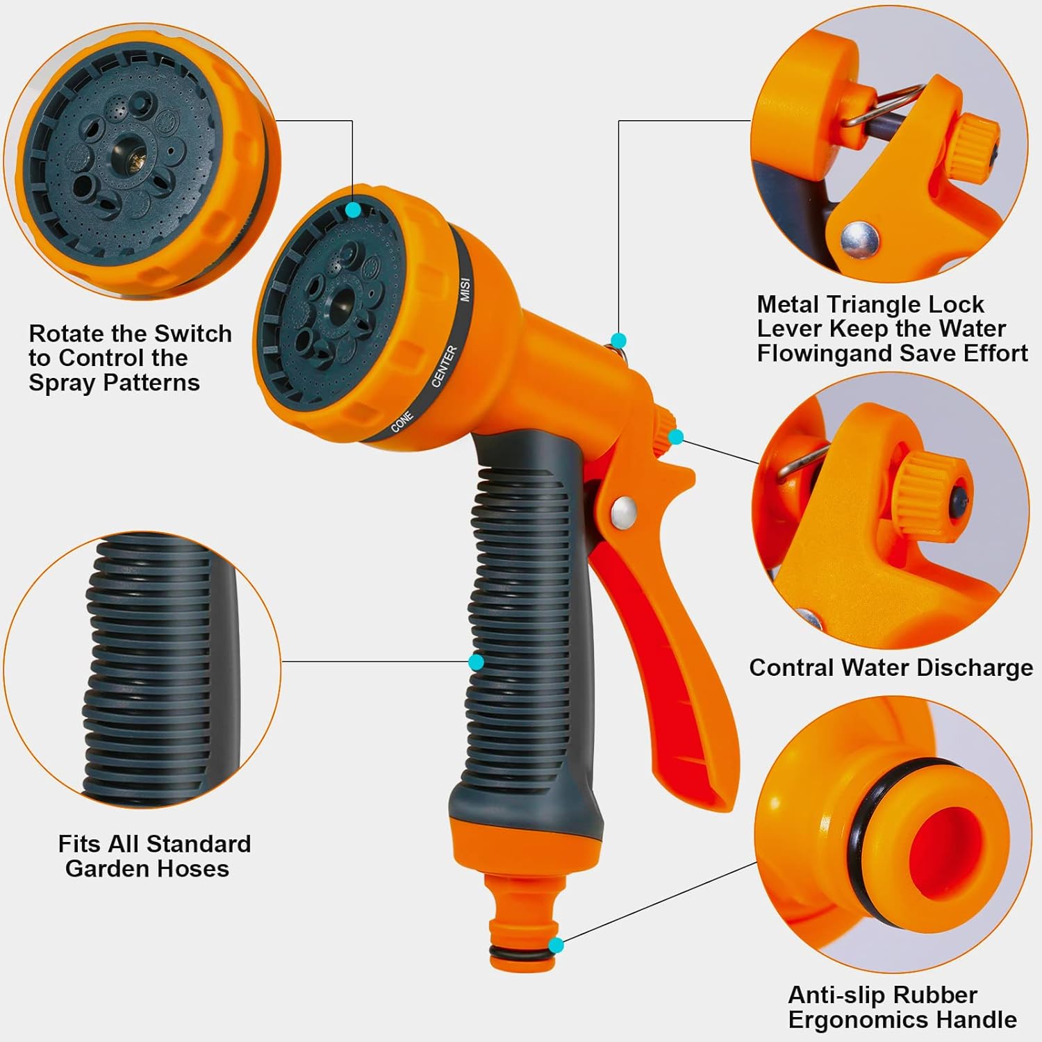 Thumbnail 3 de OGGO Garden Hose Pipe – Expandable 100ft Hose with 10-Function Spray Gun and 3/4" & 1/2" Fittings