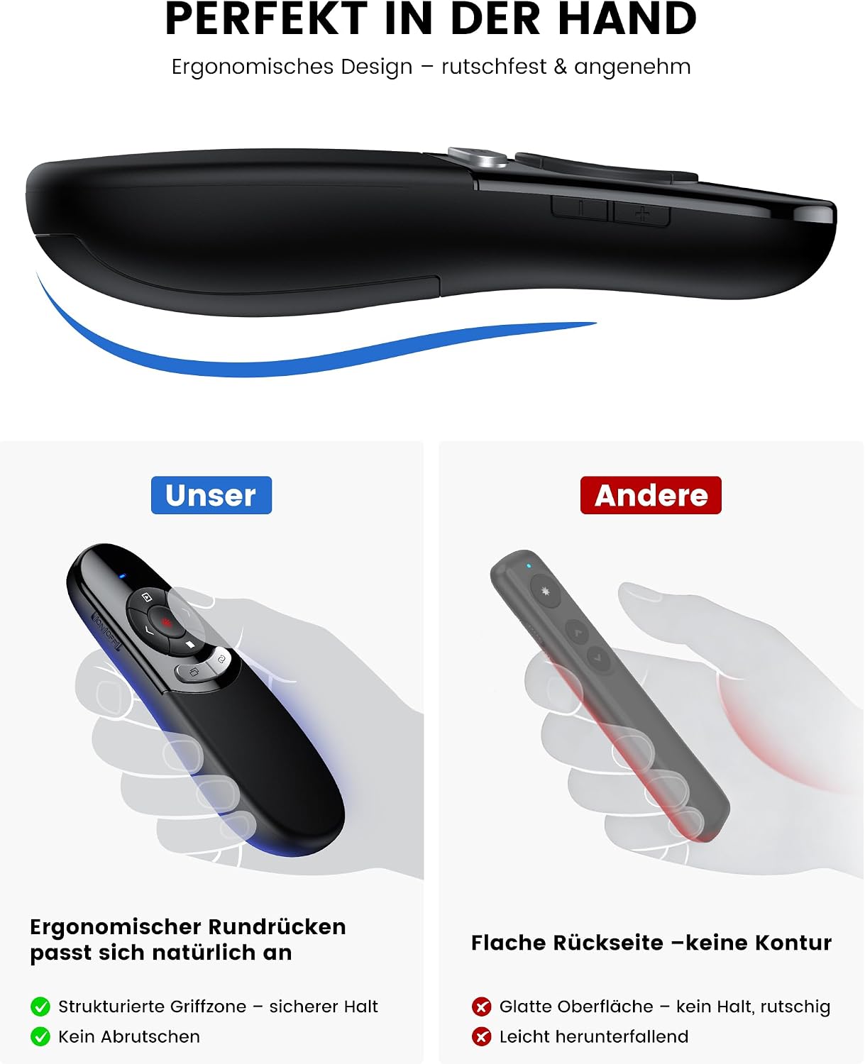 Detalle 2 de USB C Presenter Kabellose Powerpoint Fernbedienung