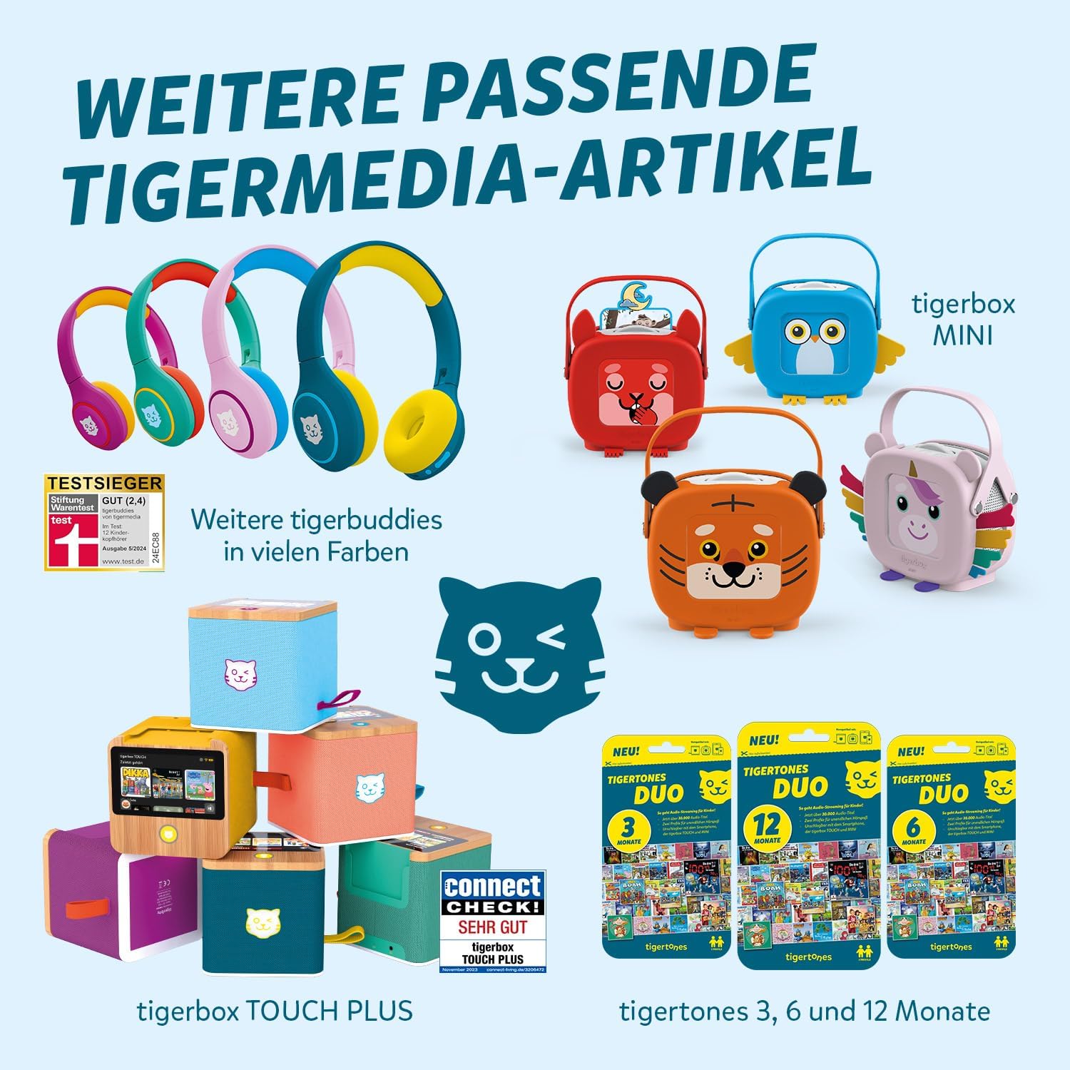 Thumbnail 6 de tigermedia tigerbuddies Bluetooth-Kopfhörer für Kinder – faltbar, 85 dB Lautstärkebegrenzung, ab 4 Jahren