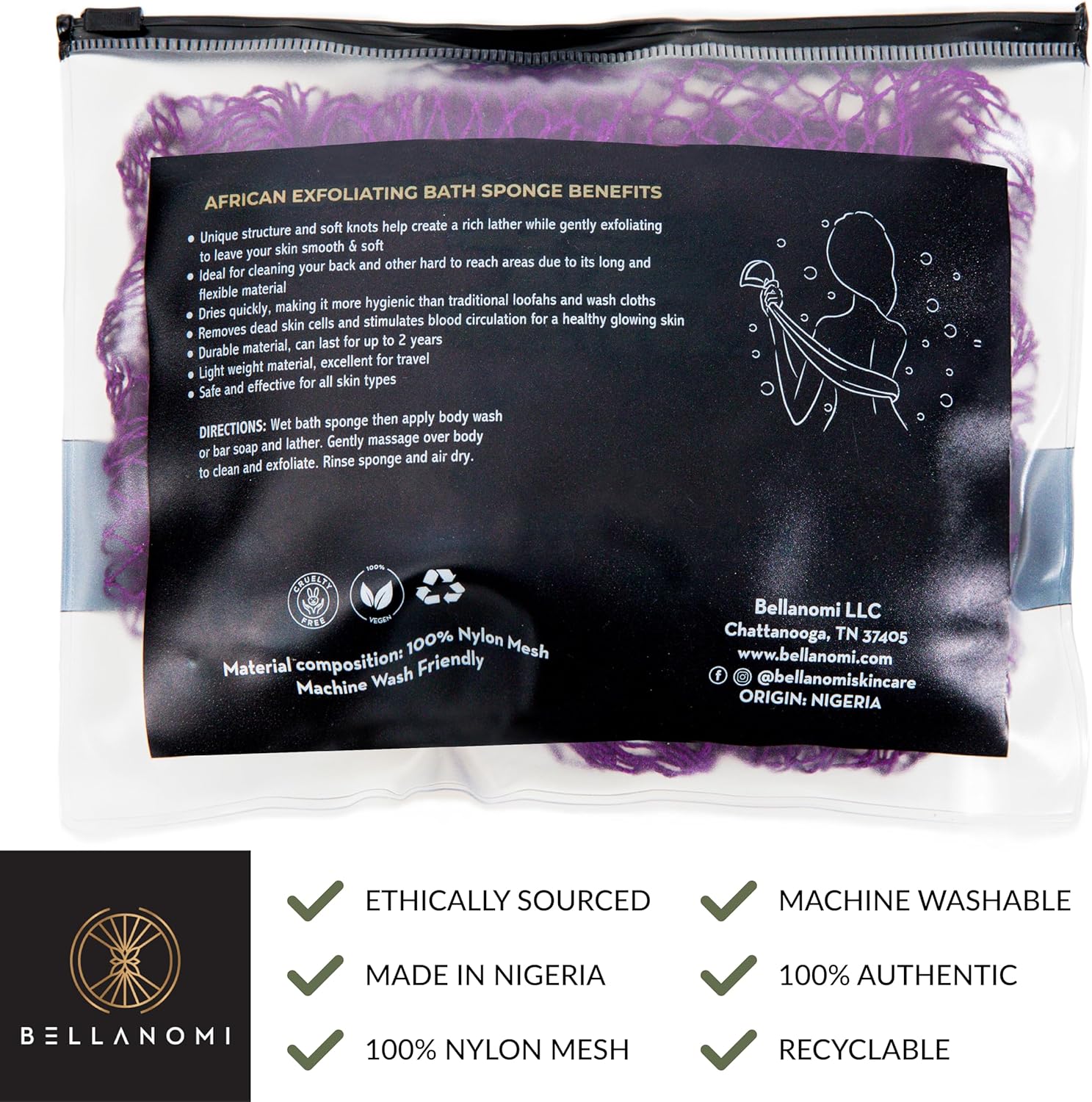 Thumbnail 3 de African Exfoliating Net Sponge 45 inch