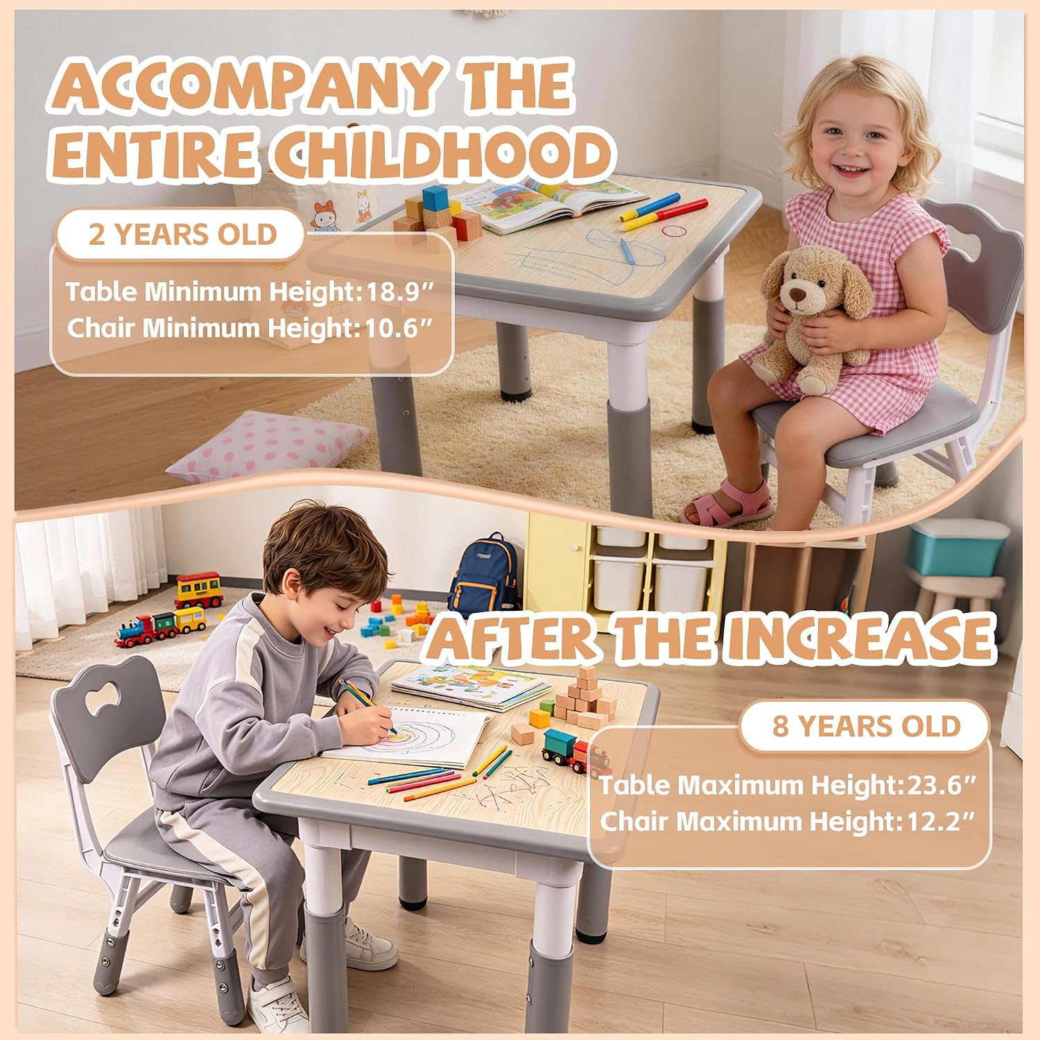 Thumbnail 5 de Pterying LY-1106B Toddler Table and Chair Set, Graffiti Top, 2 Chairs