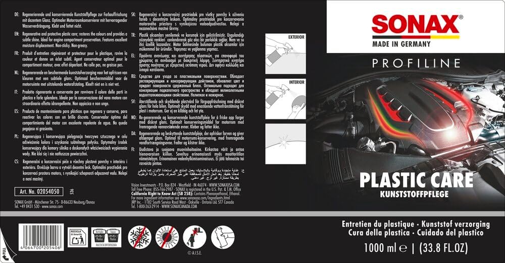 Thumbnail 1 de SONAX PROFILINE PlasticCare (1 Liter) – Plastic colour refresh and subtle shine for car interiors