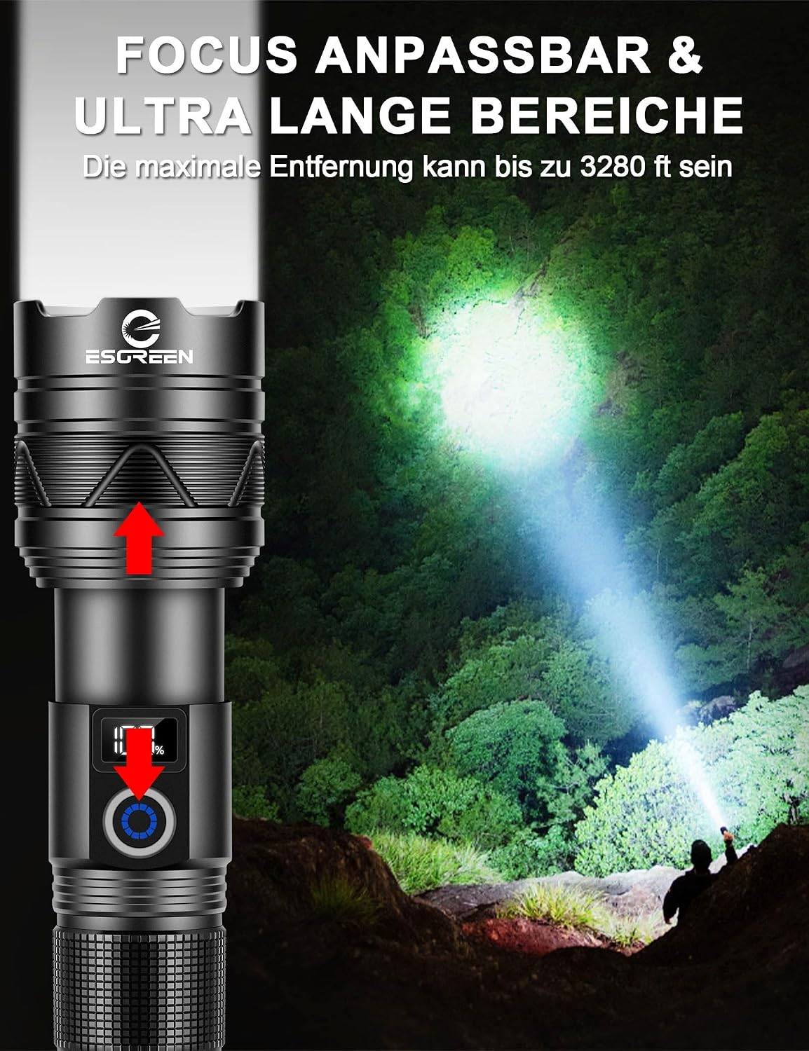 Detalle 2 de Esgreen ED0330 Taschenlampe 500000 Lumen
