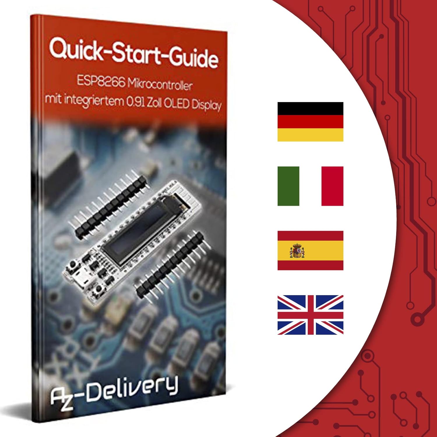 Thumbnail 4 de AZDelivery NodeMCU ESP8266-12F Heltec avec écran OLED et CP2102 pour projets WiFi (compatible Arduino)