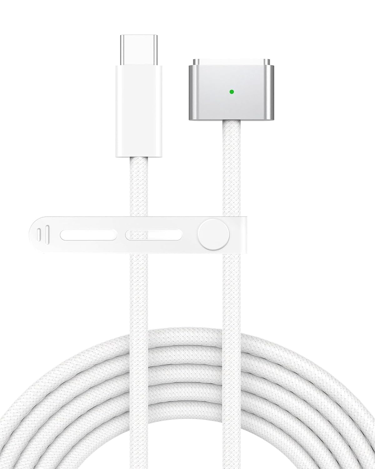 Detalle de Magnetic USB-C to Magnetic 3 Charger Cable for MacBook Air 13.6/15 and Mac Pro 14/16 (Braided, LED) – 6.6ft (2-Pack)
