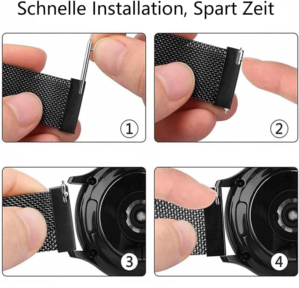 Thumbnail 6 de PDSQL Edelstahl Mesh Uhrenarmband – Magnetverschluss, Schnellverschluss, 14–24 mm