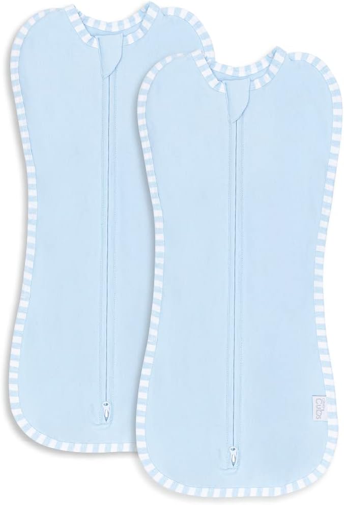 Thumbnail 6 de Comfy Cubs Swaddle Blanket Baby Pack (2 Pack) – Easy Zipper Wrap for Newborns, 3–6 Months, Nomadic Blue