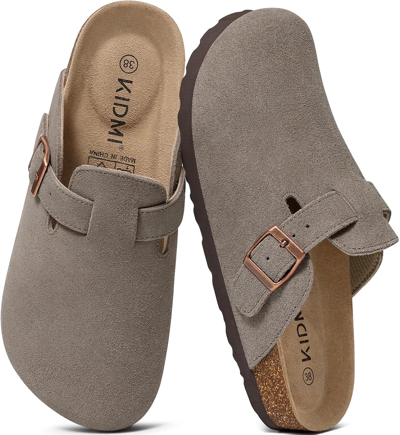Thumbnail 6 de KIDMI Genuine Suede Clogs for Women with Cork Footbed and Arch Support