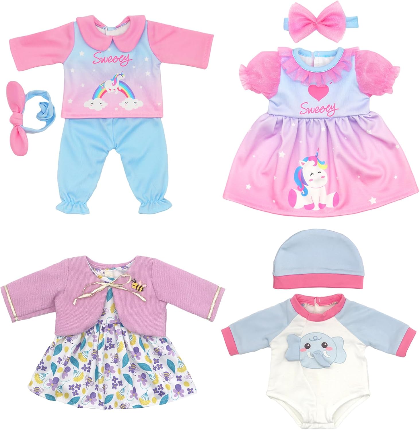 Detalle de Ropa para muñecas 30–40 cm 4 packs
