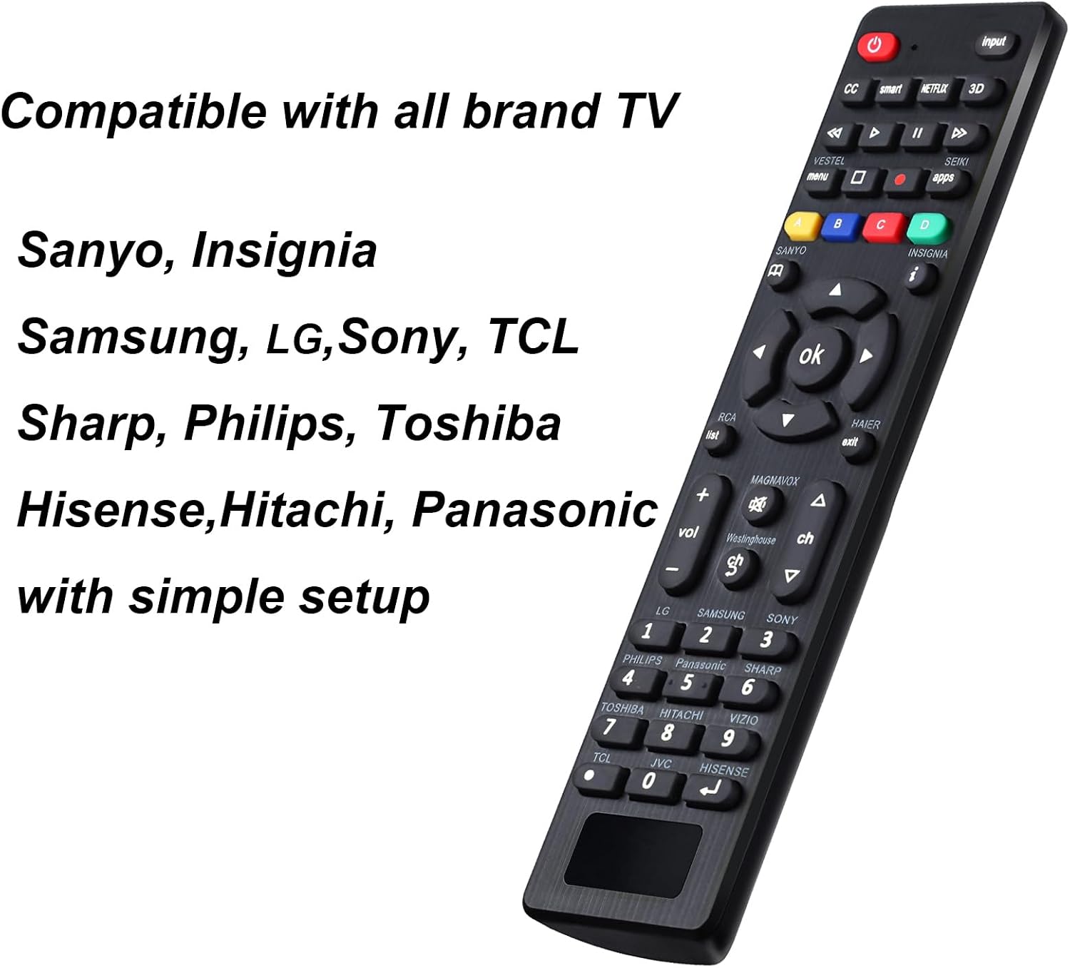 Detalle de Universal TV Remote RC-G008 for Samsung, TCL, Vizio, Sony, Panasonic and more