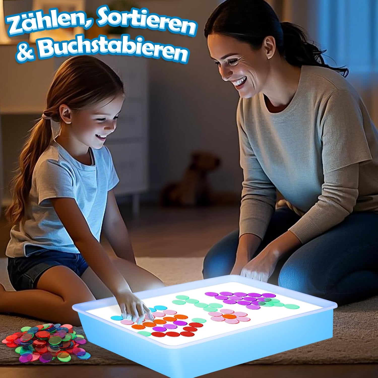 Detalle de Yellcetoy Light Box2 lichttafel met 10 helderheidsstanden en 149 accessoires