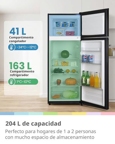 Detalle 2 de Comfee' 204L Refrigerador-Congelador de 2 Puerta, Congelador Superior: prestaciones útiles para dormitorio y oficina