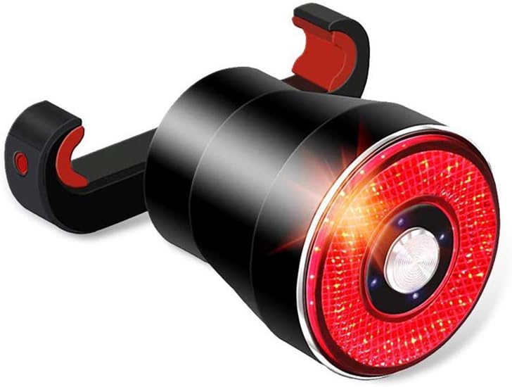 XIAOKOA Fanale posteriore per bicicletta con luce freno LED rossa, ricarica USB-C, impermeabile e luminosità regolabile