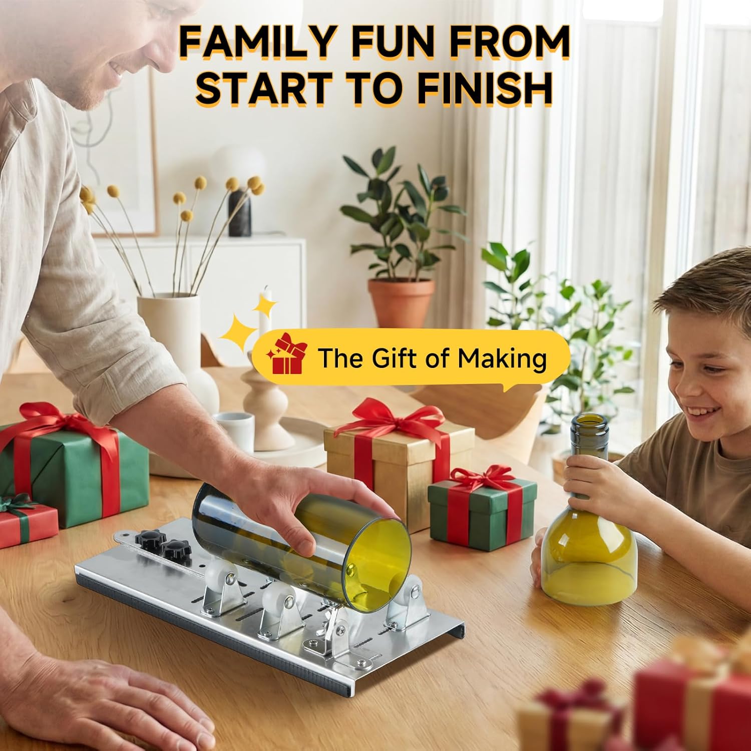 Thumbnail 2 de Kalawen Glasschneider für Flaschen – Edelstahl-Bottle-Cutter Kit mit verstellbarem Rad