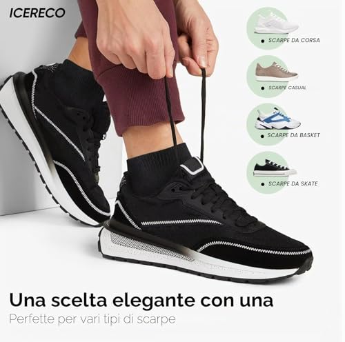 Thumbnail 6 de IceReco 10 Paia Calze Corte Uomo in Cotone 43-46 Nero/Grigio – Comfort Traspirante