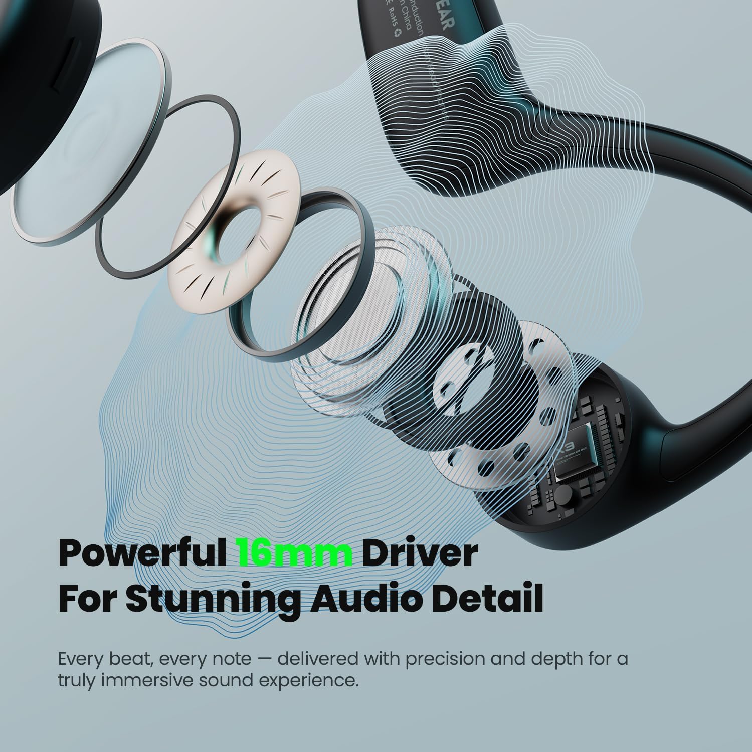 Thumbnail 1 de Pupabiflor Bone Conduction Headphones (IPX5) with Mic, Wireless Bluetooth V6.0 Sports Earphones